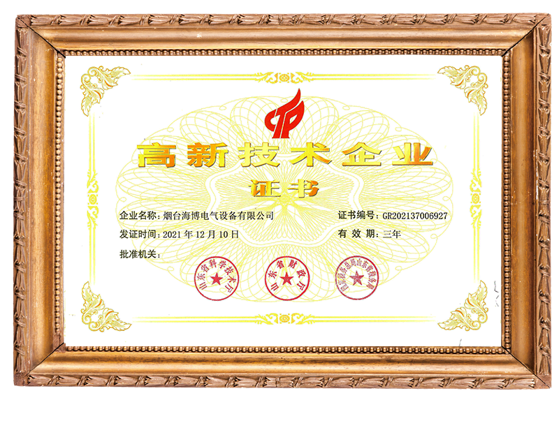 高新技術(shù)企業(yè)證書(shū)